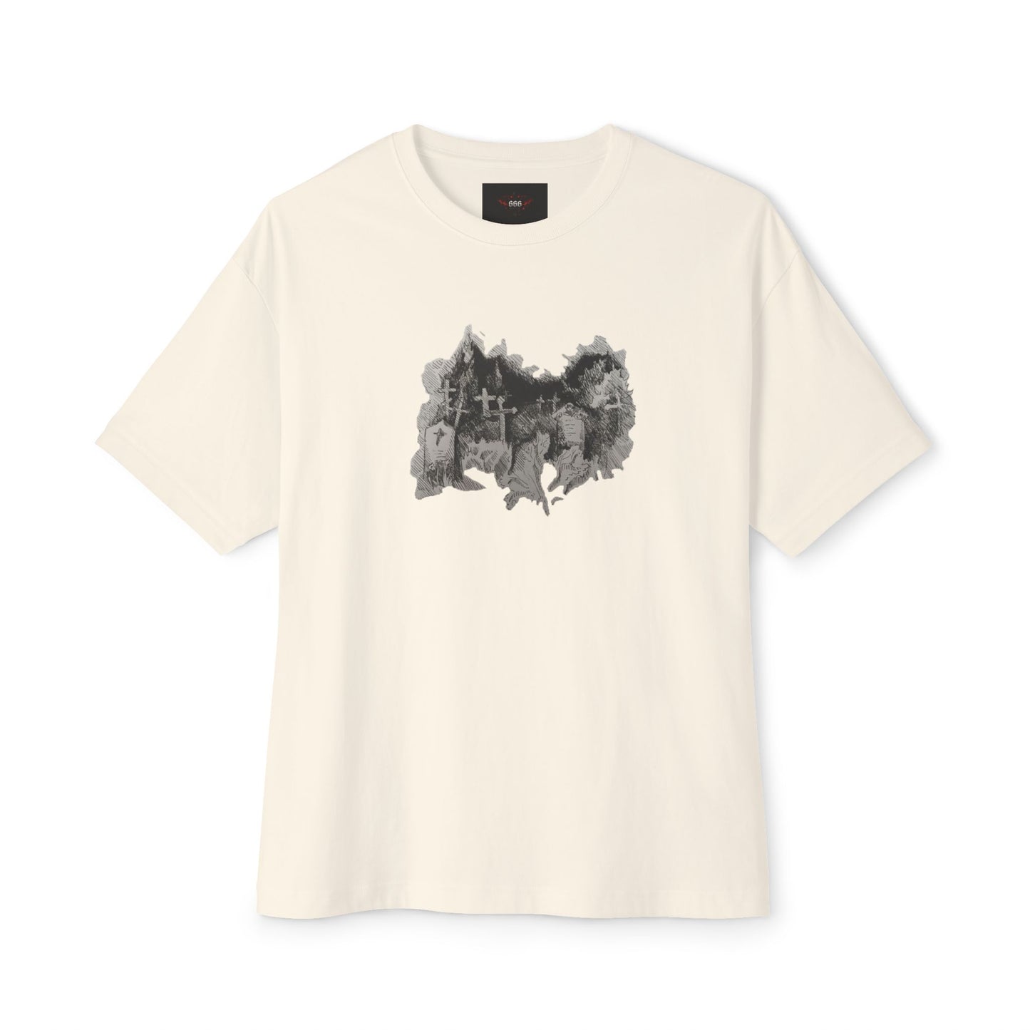 Boxy Tee — Gothic Cemetery x Bat Wings