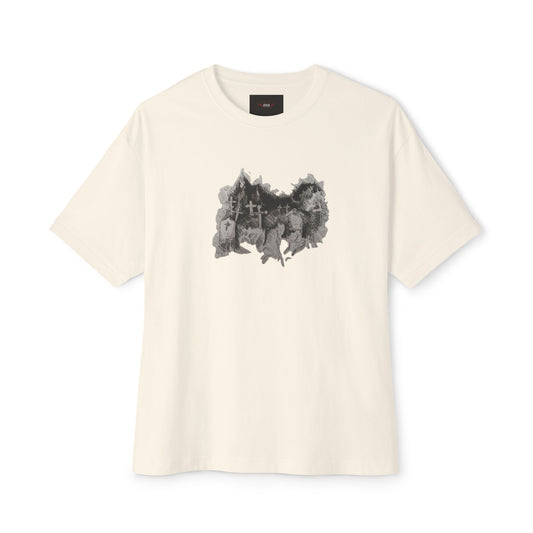 Boxy Tee — Gothic Cemetery x Bat Wings
